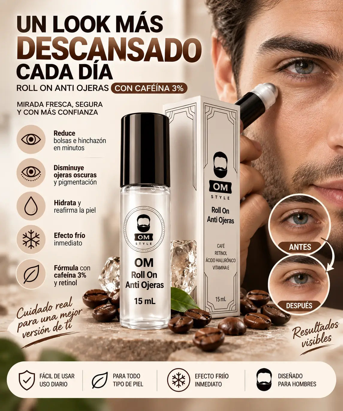 OM roll on anti ojeras 15ml