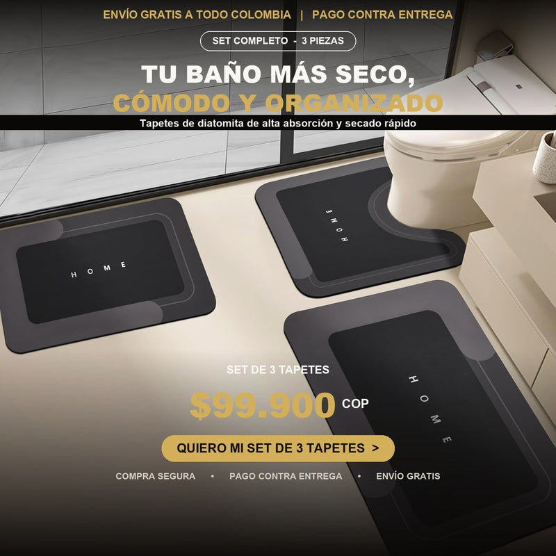 Set de Tapetes de Baño Absorbentes